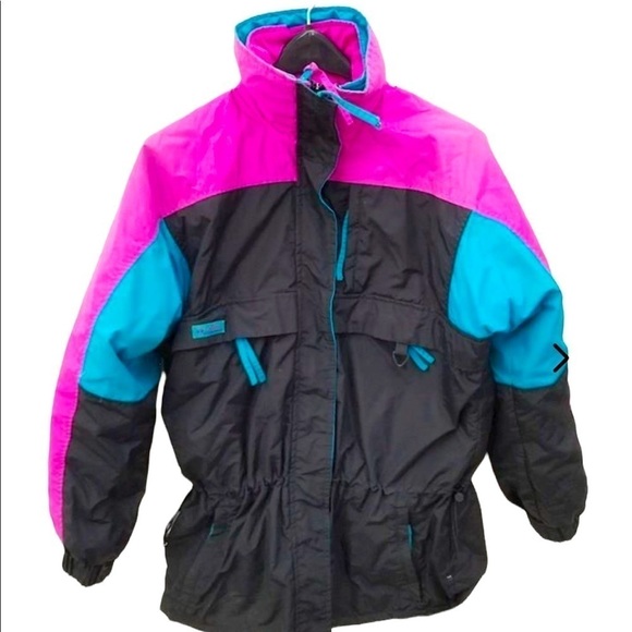 Columbia Jacket Women’s Size Medium Vintage Purple Black Blue Snow Winter - Picture 2 of 5